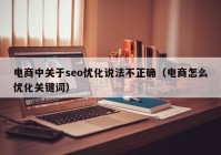 电商中关于seo优化说法不正确（电商怎么优化关键词）