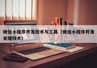 微信小程序开发技术与工具（微信小程序开发关键技术）