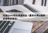 大渡口seo优化快速排名（重庆大渡口最新企业投资情况）