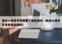 微信小程序开发需要了解前端吗（微信小程序开发需要后端吗）